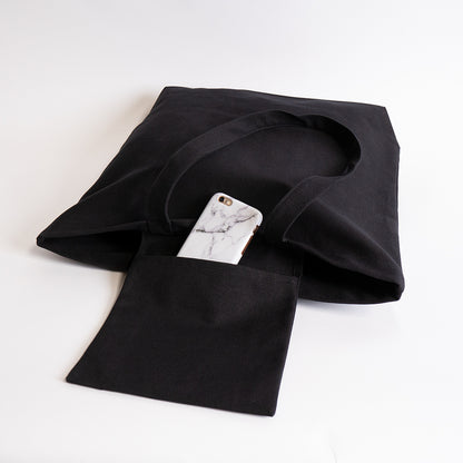 black plain tote bag