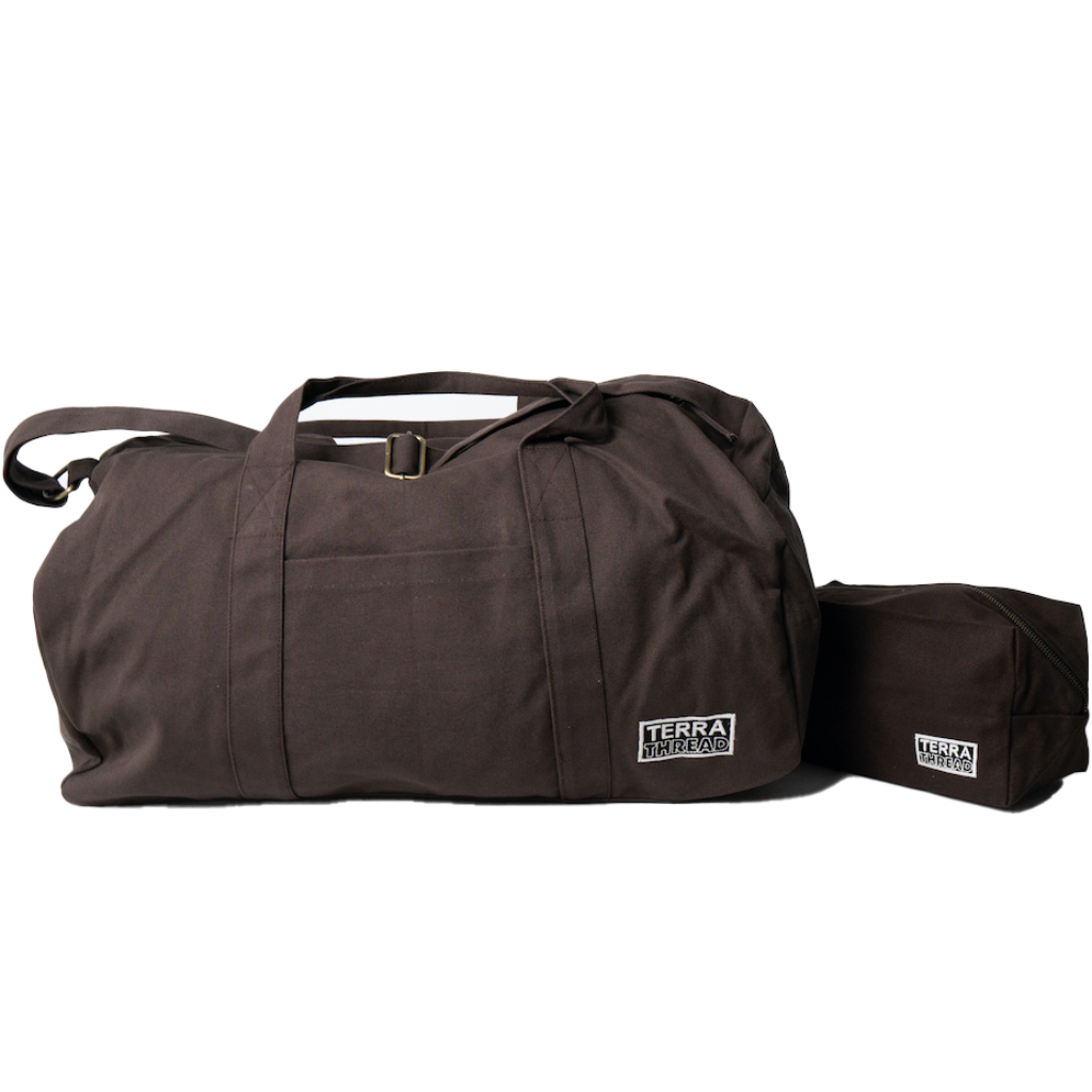 Minimally designed duffle and toiletry bag