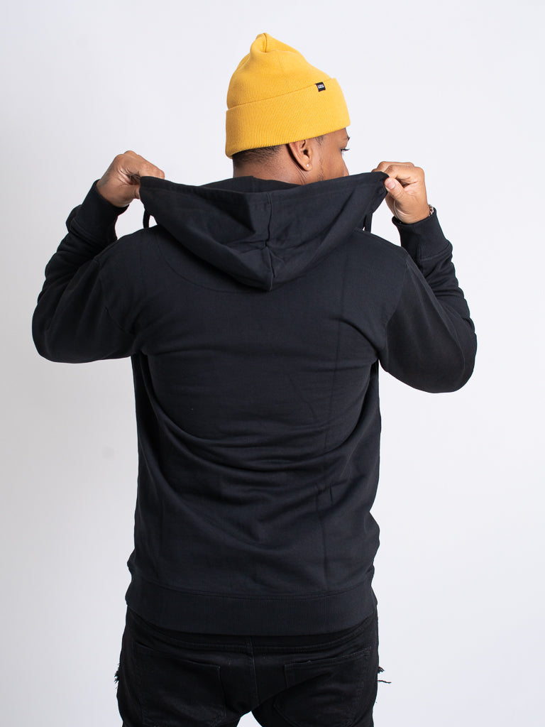 black zip up hoodie mens