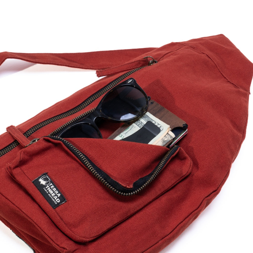 Canvas Tote Bag With Pocket One Shoulder Slung, Backpack