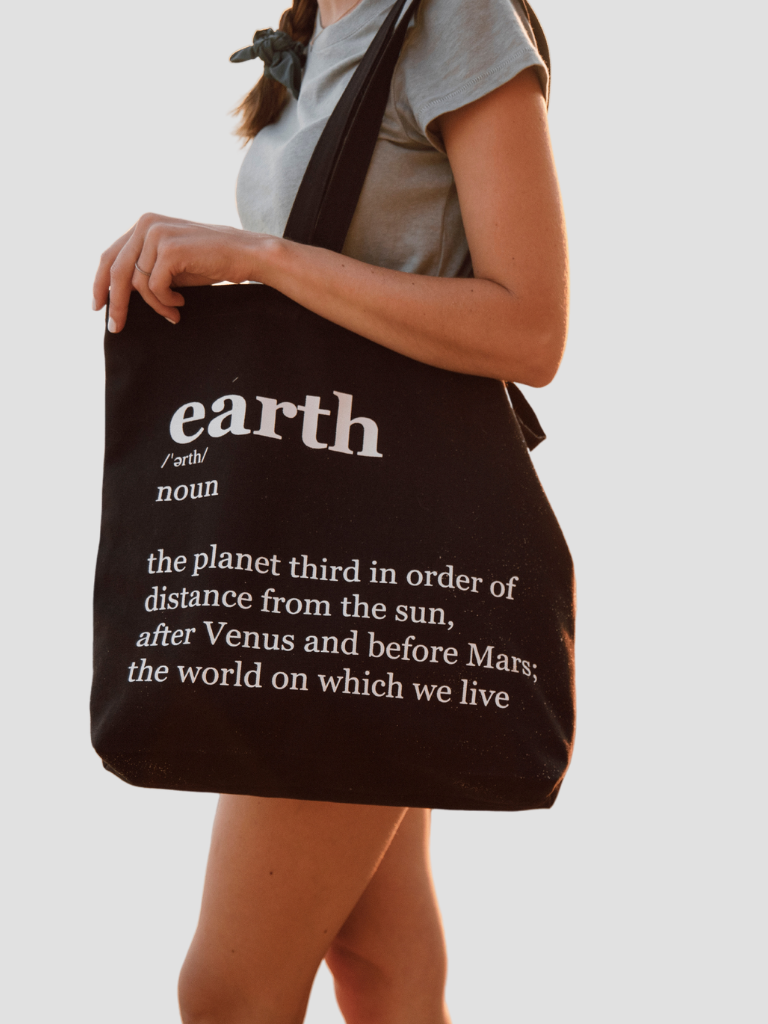 cotton black tote bag