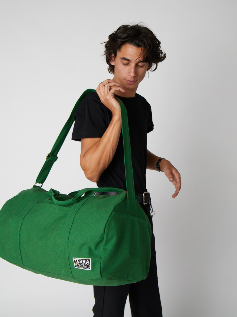 green travel duffel bag