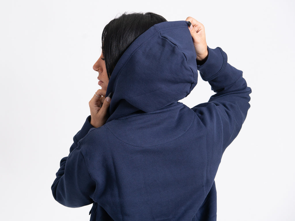 navy blue zip up hoodie