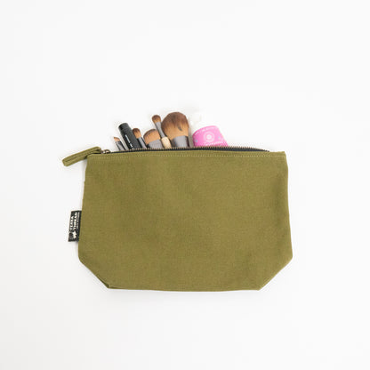 olive green cosmetic bag
