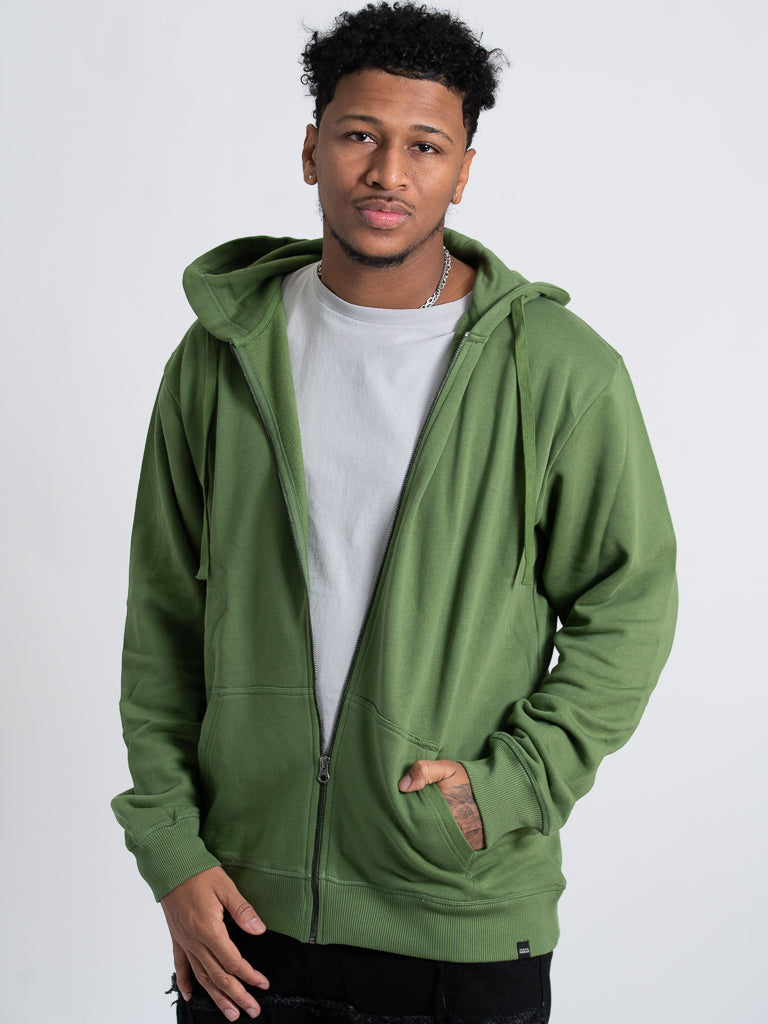 sage green zip up hoodie