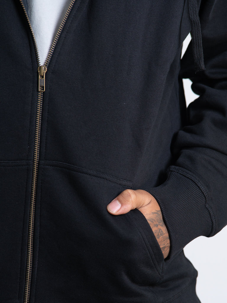 unisex black zipper hoodie